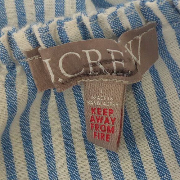 NWOT J. Crew Blue & White Stripped Linen-cotton Blend Camisole Sz L - Picture 5 of 6